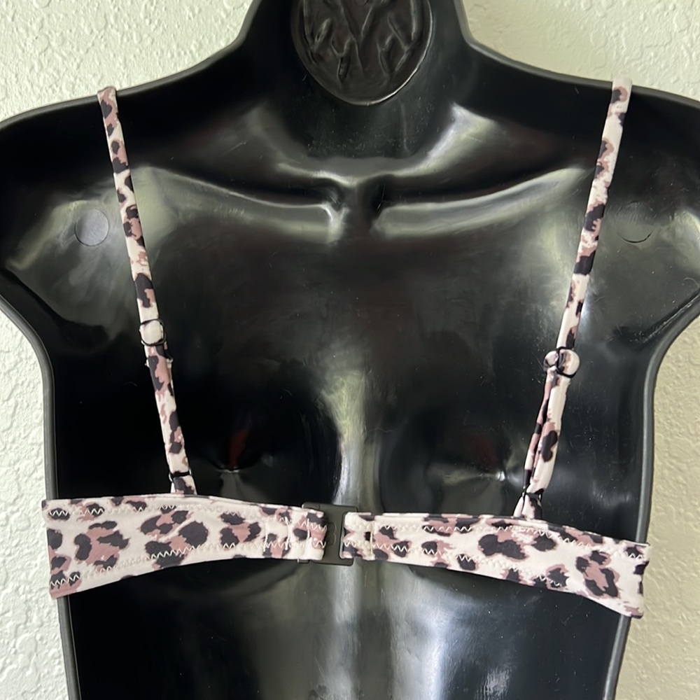 BLACKBOUGH Bikini Top Swim‎ Bathing suit Leopard Animal Print Straps Handmade SM - Picture 4 of 9
